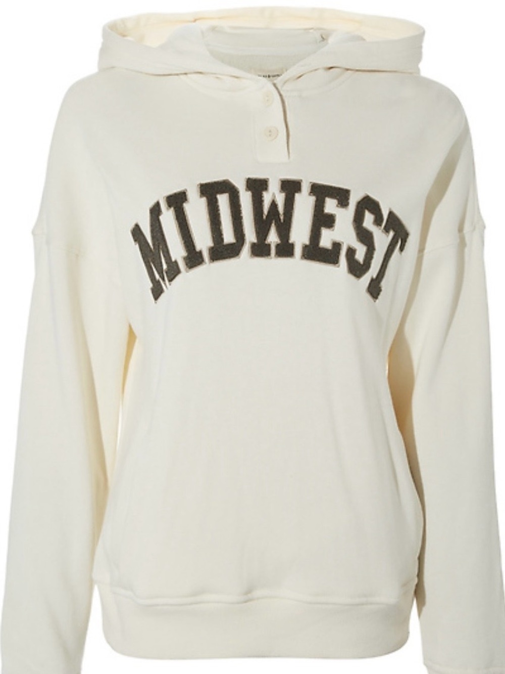 Thread & Supply women’s MIDWEST hoodie cream kangaroo pocket size small sweatshi